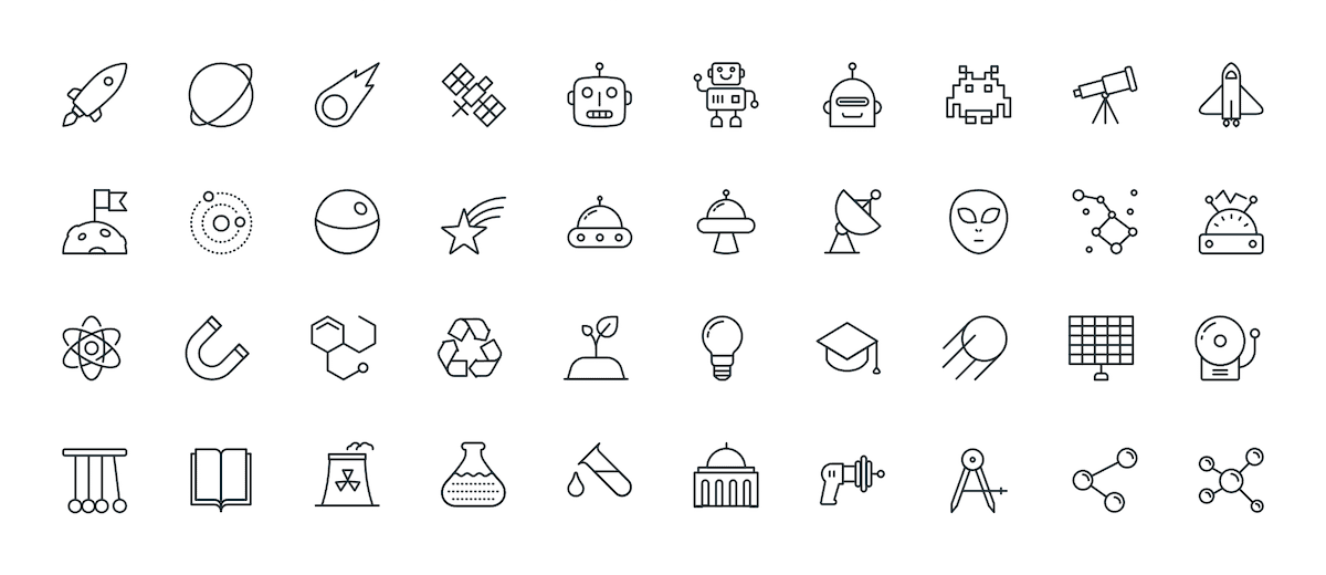 Stroke Icons - 05 Science